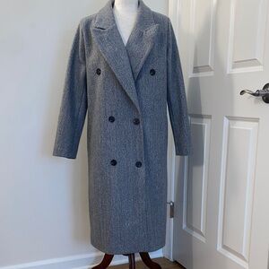 Nasty Gal Charcoal Double-Breasted Coat size 8